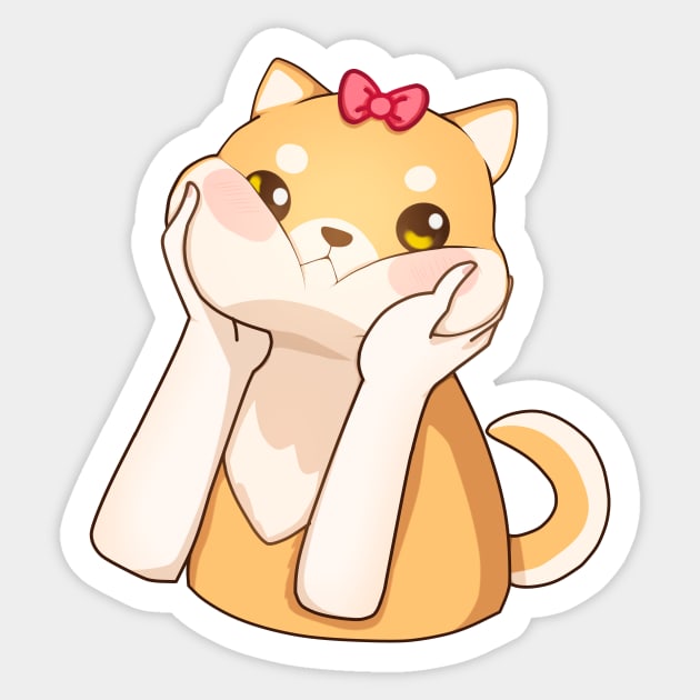 Funny Kawaii Shiba Inu Dog, Love Shiba Inus Sticker by logiamerch